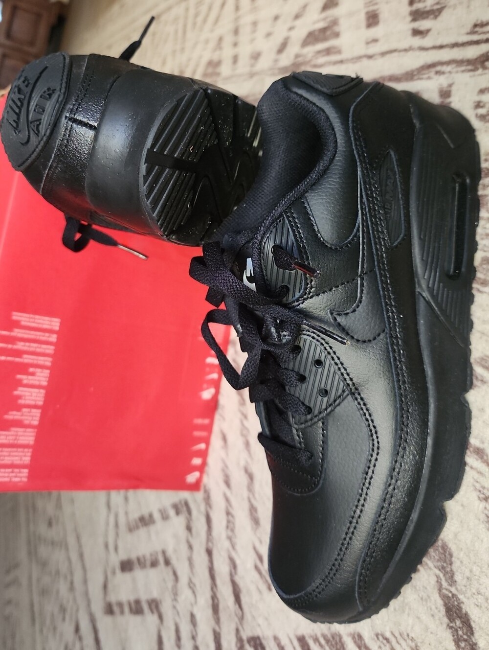 Nike Kids Black Leather Sneakers